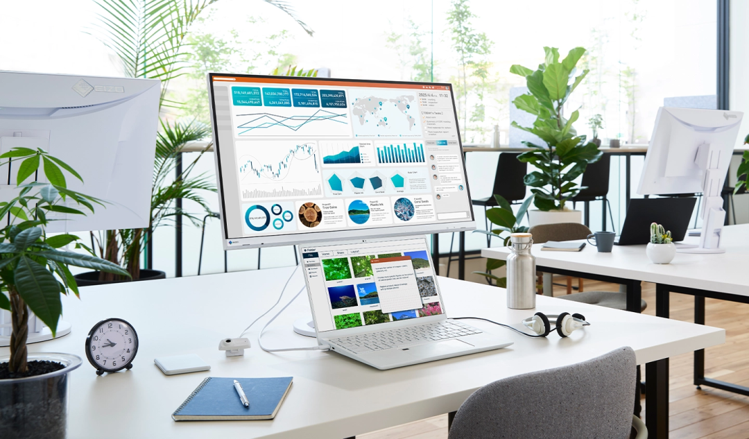 ��׿����FlexScan EV2740S��12W���͹���4K��ʾ����������ɫ��Ч�칫