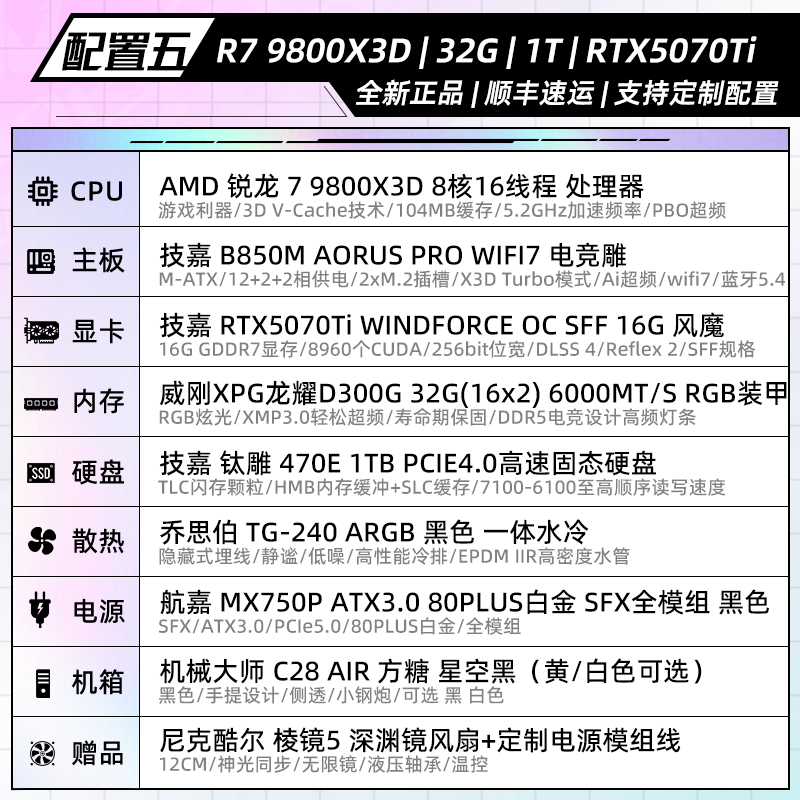 ����R7 9800X3D+RTX 5070TI��������