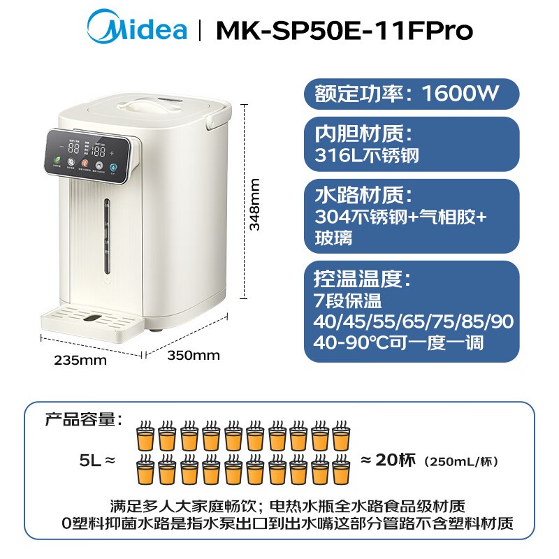 Midea 5L �ɲ����ˮ�� SP50E - 11FPro �ػ�