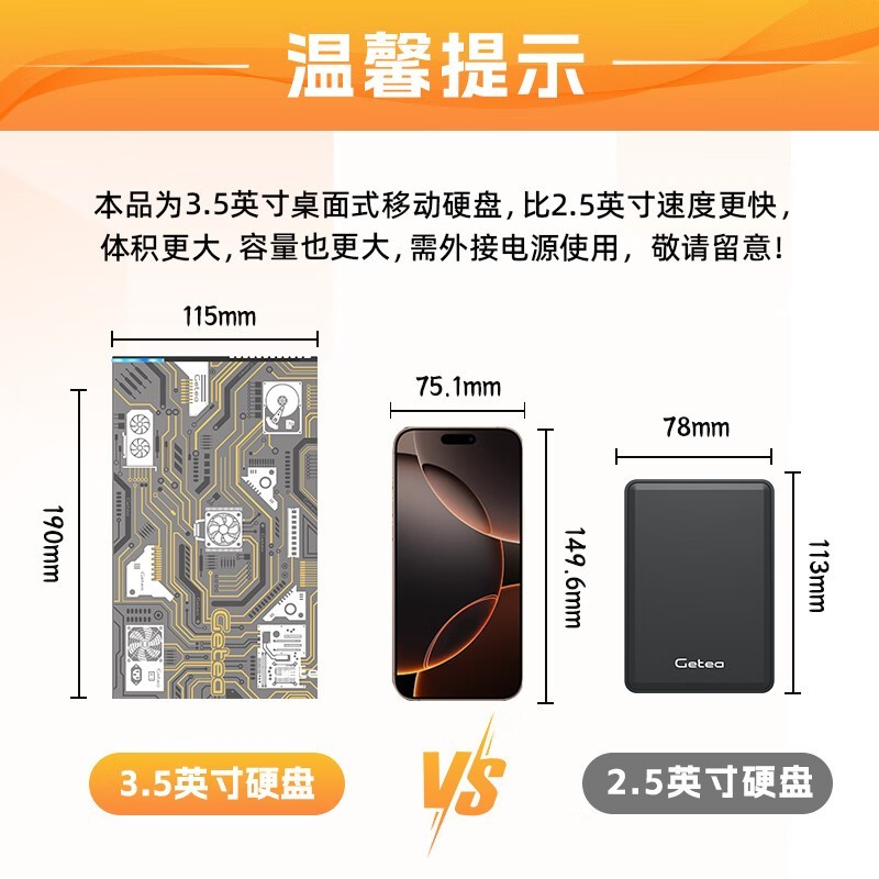 GETEA 22TB企业级加密硬盘直降20元