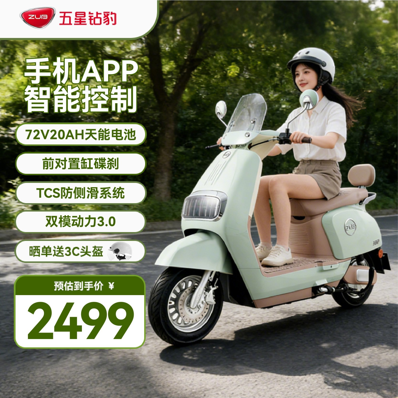 五星钻豹 ZB1200DT-39 电动车 5950092301250 72V 20Ah