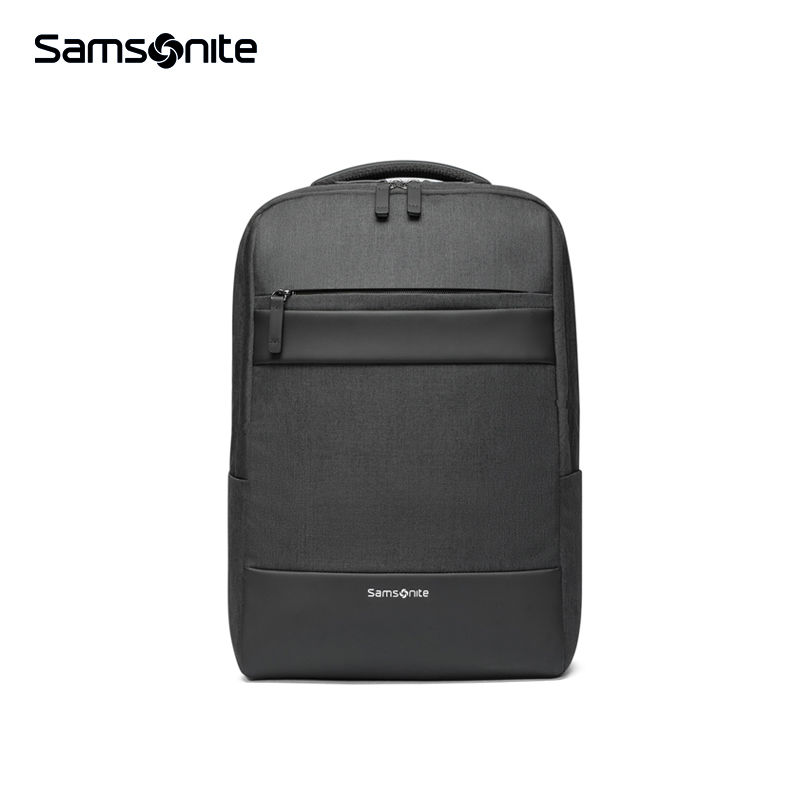 Samsonite 新秀丽 双肩包男大容量书包简约电脑包黑色耐用背包 TX6