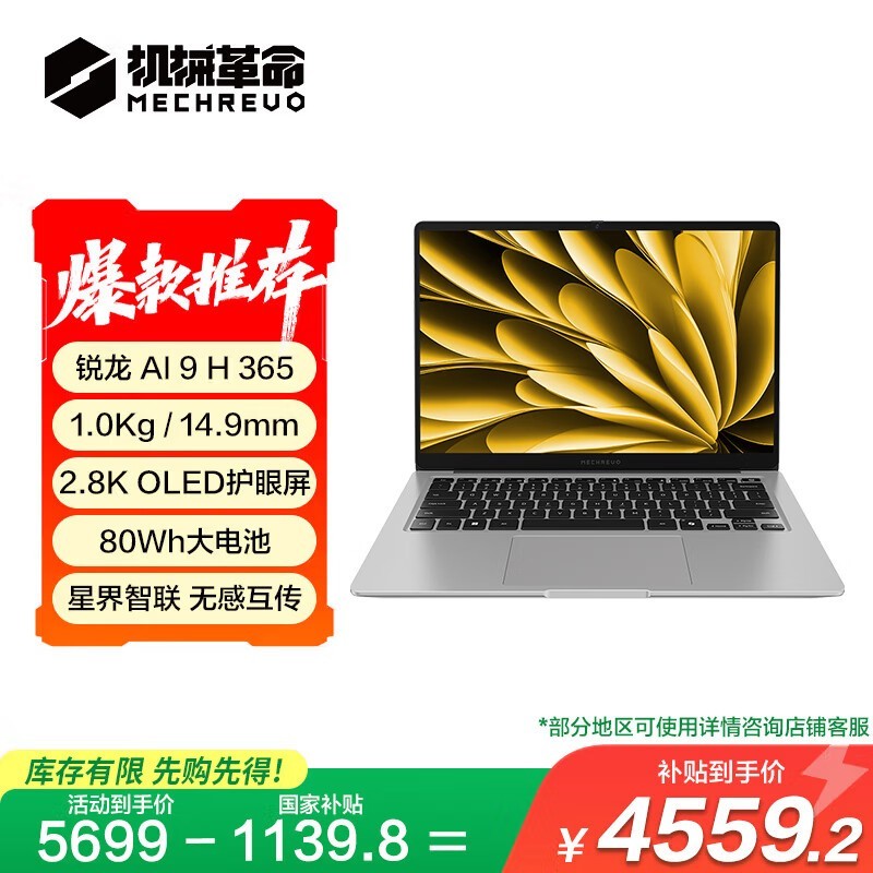 机械革命 星耀14 至臻版(锐龙AI 9H 365/32GB/1TB/2.8K OLED)