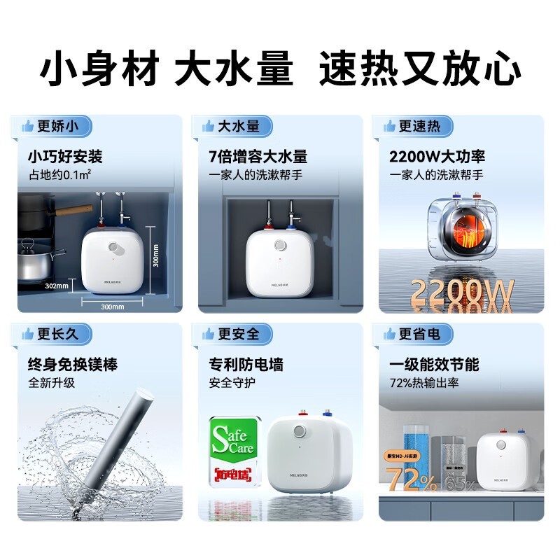美菱6L电热水器,到手低至229元