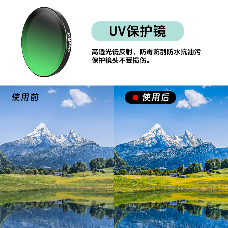 Georio/奇沃滤镜适用DJI大疆action 5Pro/4/3滤镜套装运动相机UV保护CPL偏振镜ND8/16/32/64减光滤镜头osmo