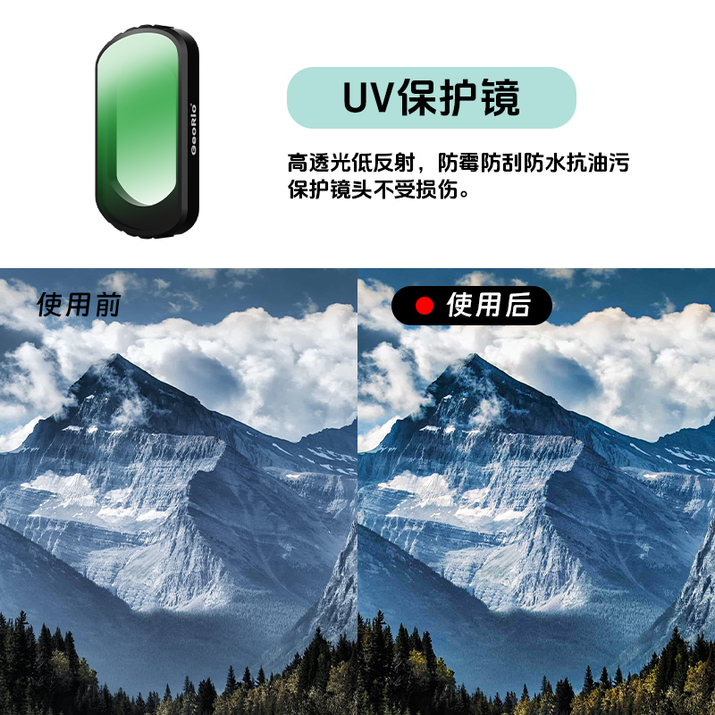 GeoRio奇沃适用大疆pocket3滤镜增广镜黑柔滤镜广角镜头柔光增倍微距cpl偏振镜uv镜nd减光镜套装磁吸配件