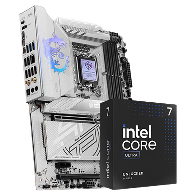 微星 intel英特尔Ultra7 265K板U套装微星z890刀锋钛迫击炮主板cpu套装