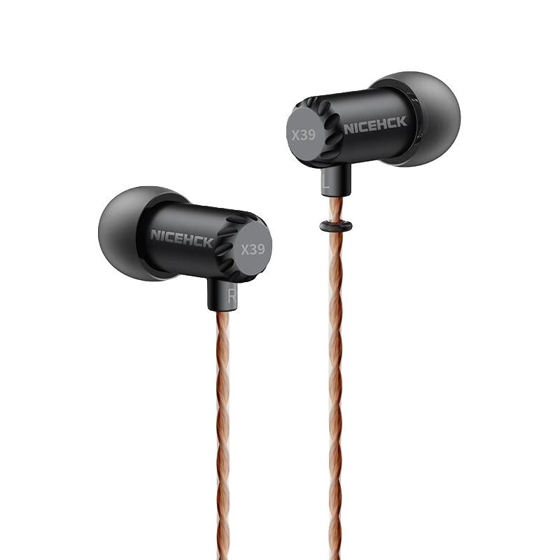 原道 NICEHCK 钛美X39 6mm镀钛振膜动圈 黑色 带麦 HiFi耳机