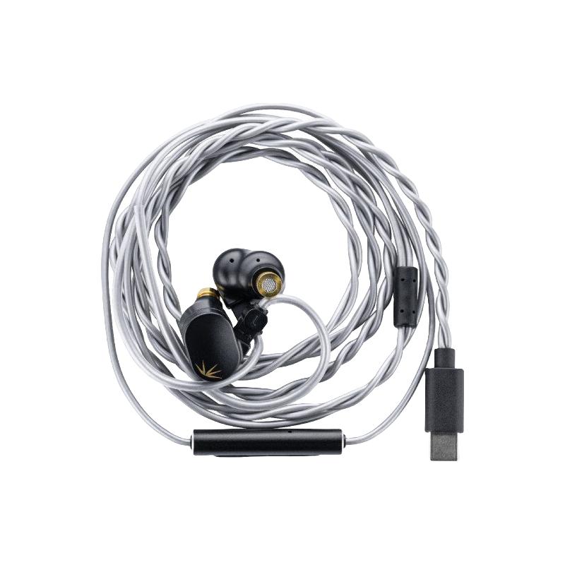水月雨 HiFi 有线耳机 可换线 铝镁振膜 DSP解码 带麦 TypeC 可调音  有线充电 3.5mm 竹2