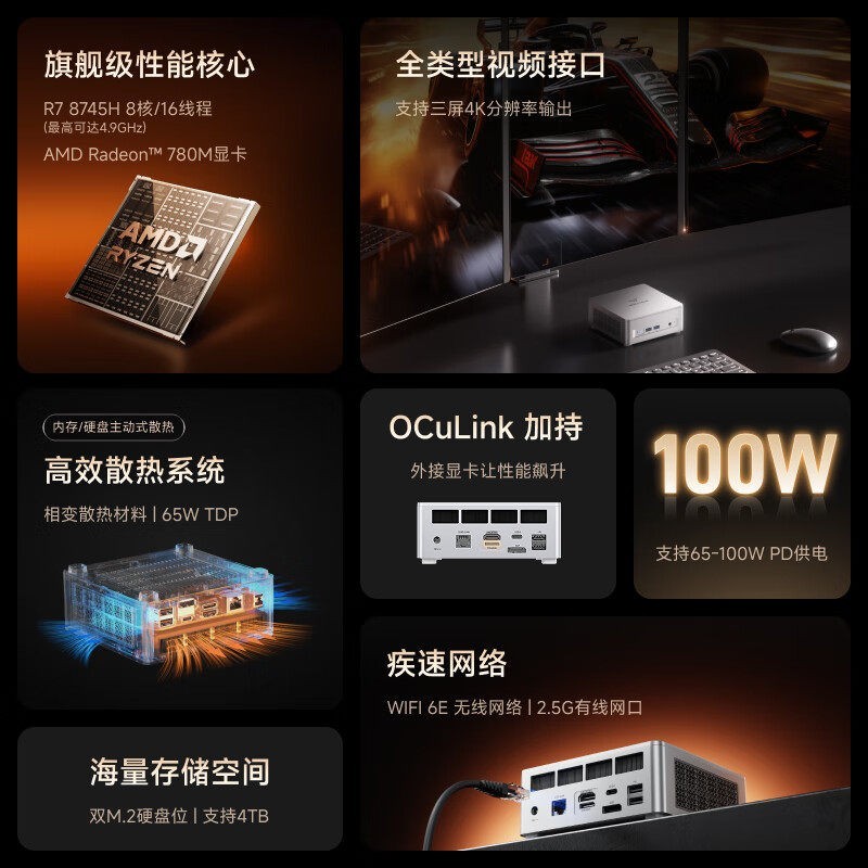 MINIS FORUM UM870 Plus 高性能 迷你主机