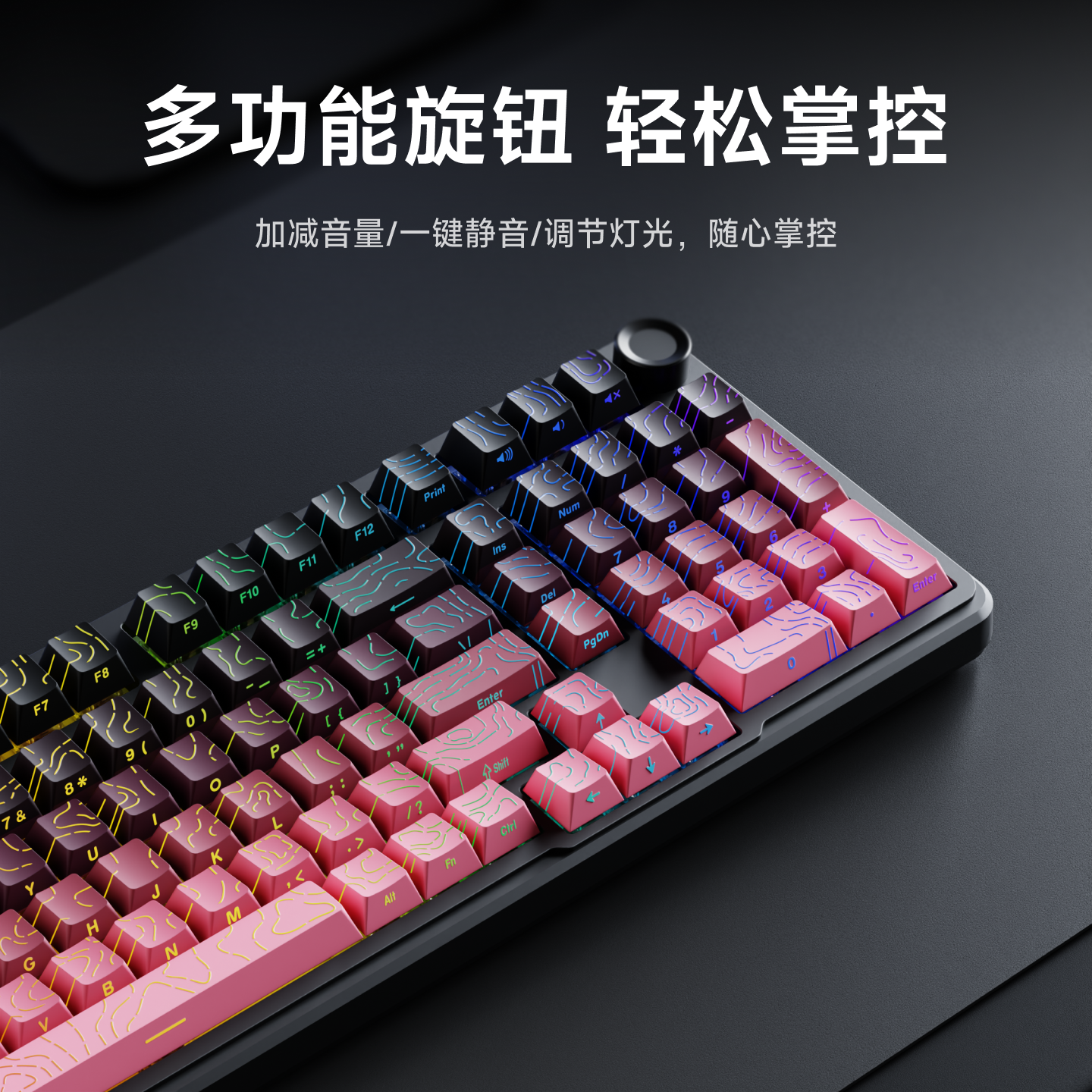 前行者 黑莓等高线机械键盘无线蓝牙三模侧刻98游戏电竞专用Gasket