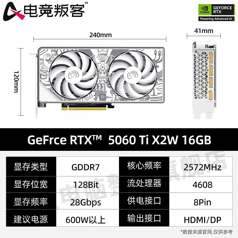 羺ѿAX RTX 5060Ti X2W 16GԿ3599Ԫ