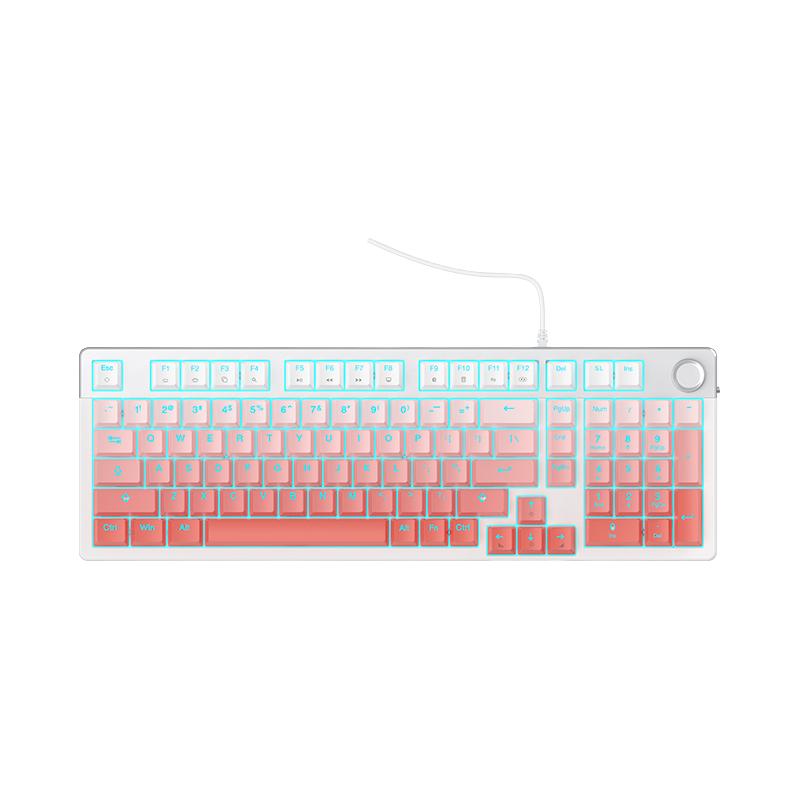 达尔优 机械键盘108合金黑青红茶轴电竞游戏有线吃鸡女生电脑办公