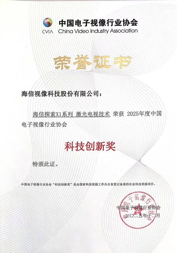 致敬电视百年史海信RGB-Mini LED和激光电视斩获科技创新大奖