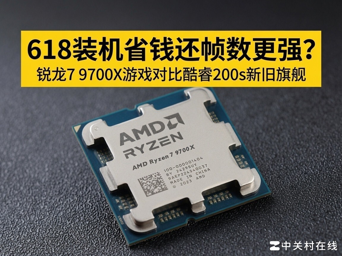 618装机省钱还帧数更强？锐龙7 9700X游戏对比酷睿200s新旧旗舰