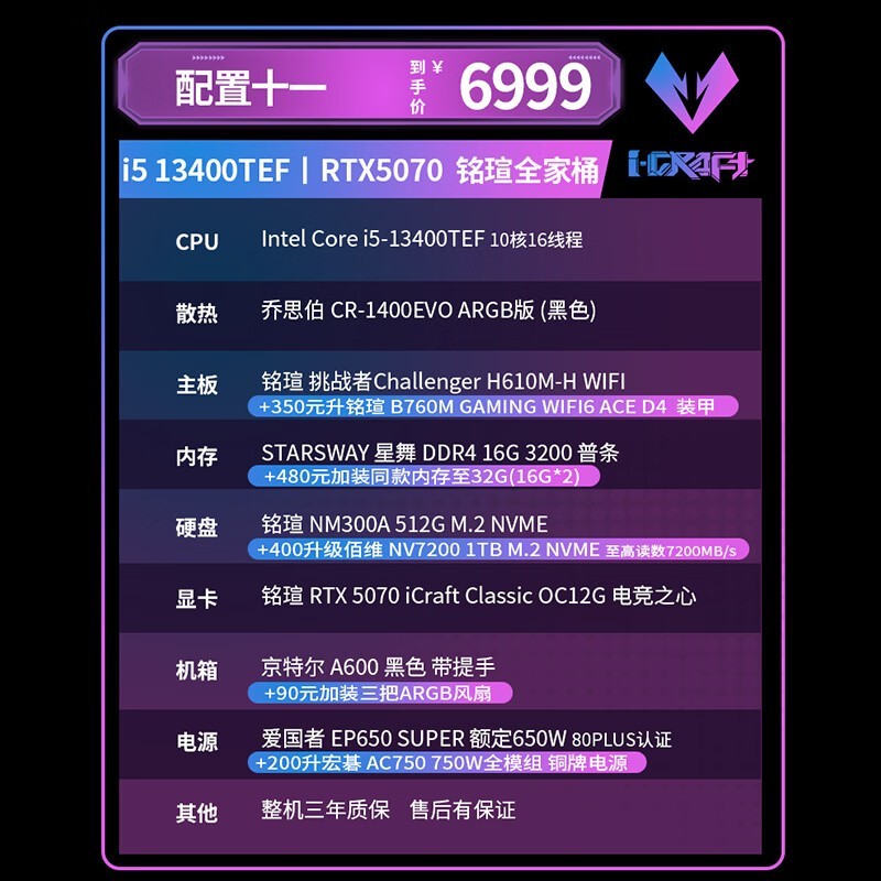 ���uRTX5070�羺֮���Կ�����6999