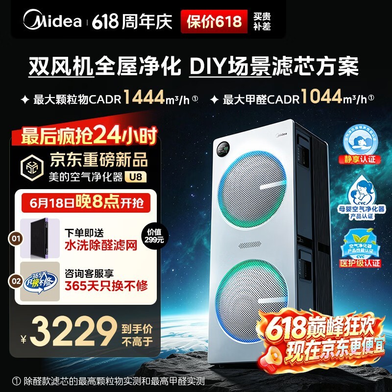 美的KJ1500G - U8空气净化器优惠购