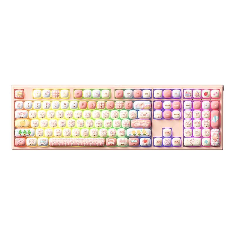 Akko 馒头乐园三模机械键盘MG108B热插拔RGB钢琴轴