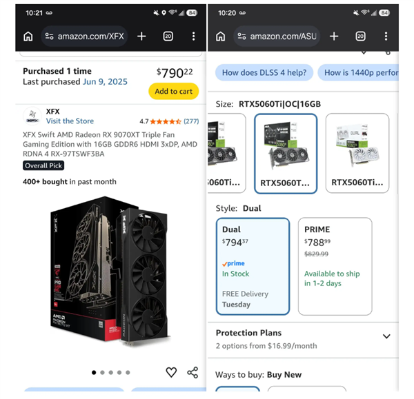 AMD高端显卡RX 9070 XT与NVIDIA中端RTX 5060 Ti价格倒挂，仅差5美元_业界资讯-中关村在线