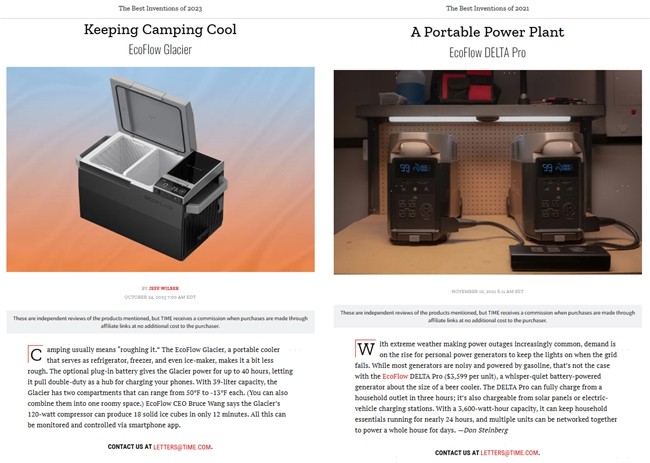 正浩EcoFlow入《时代》最佳发明,OCEAN Pro获绿色能源创新殊荣