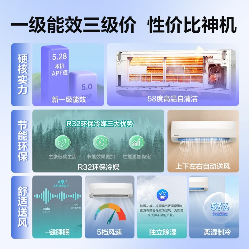 松下松之舞空调1.5匹新一级能效促销