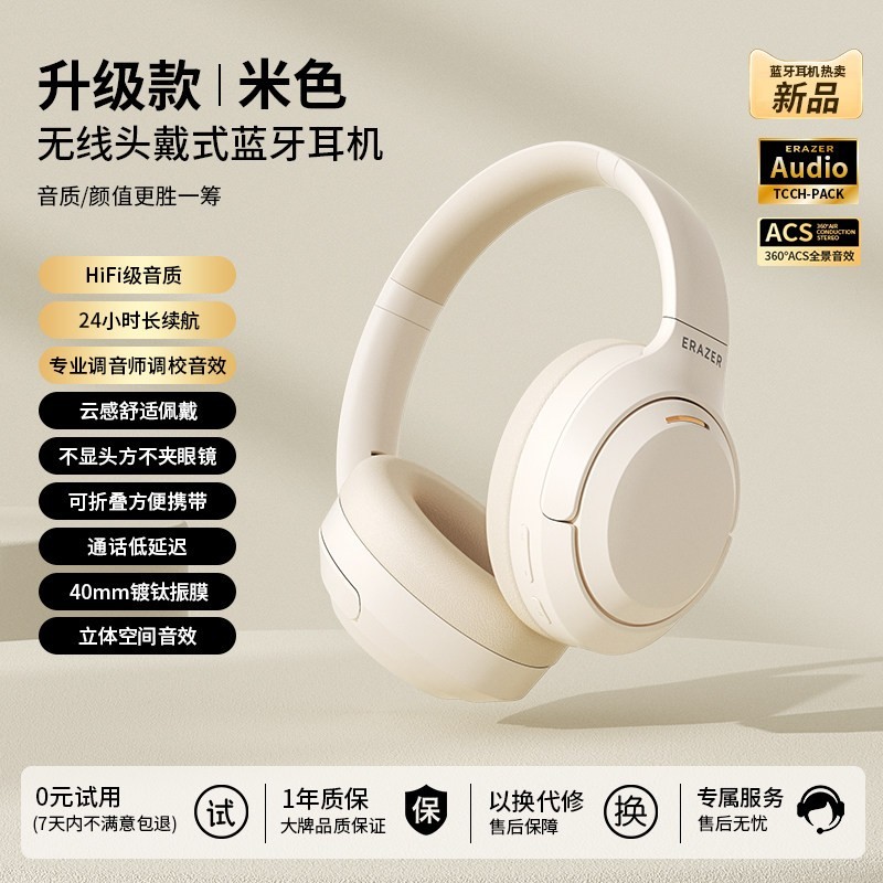 联想 生态品牌异能者蓝牙耳机无线头戴式耳麦ANC主动降噪高清音质*