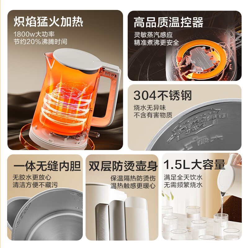海尔HSK-K515W电水壶54.31元