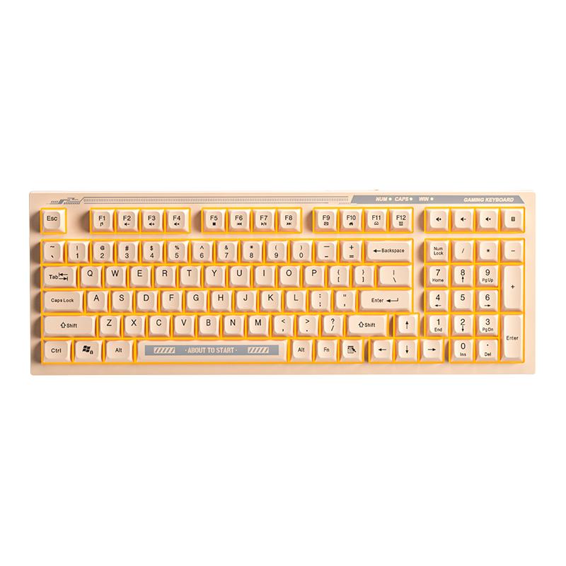 惠普 K300游戏键盘 USB接口台式机笔记本电脑通用网吧吃鸡机械手感有线电竞键盘 奶茶色-暖橙光 有线