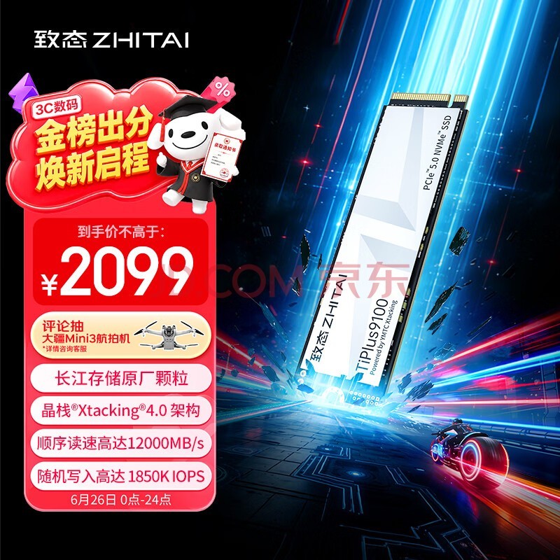 致态（ZhiTai）长江存储 2TB SSD固态硬盘 NVMe M.2接口 TiPlus9100 系列 (PCIe 5.0 产品)