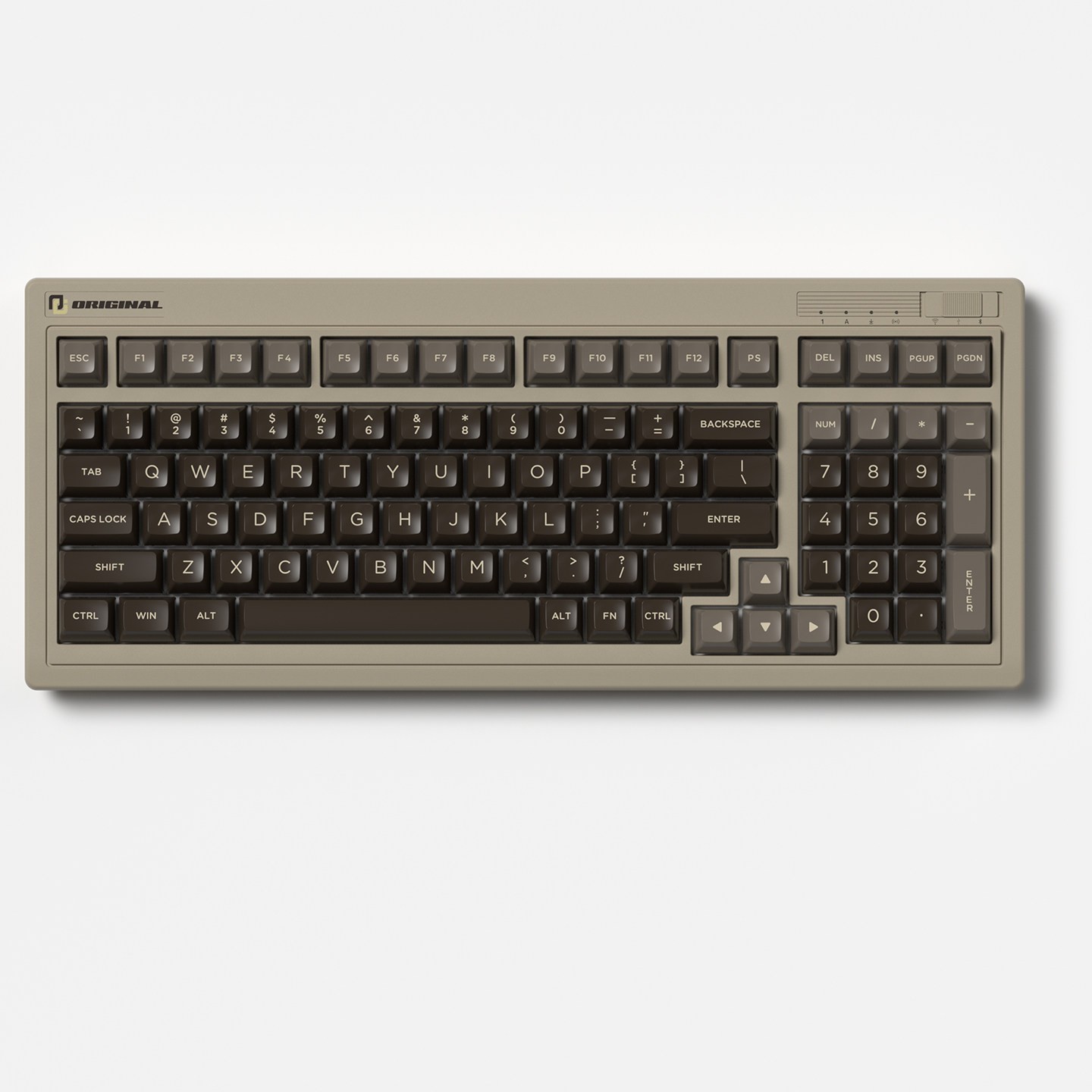 腹灵 OG104/98复古机械键盘办公游戏电竞三模无线蓝牙有线静音