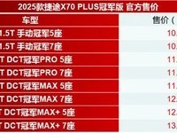 2025款捷途X70 PLUS冠军版上市:1.5T动力解析