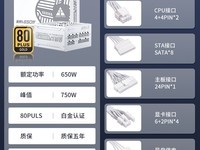 金河田金牌A+白色全模组电源850W限时特惠