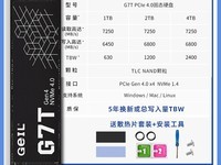 金邦G7T固态硬盘PCIe4.0 1TB大容量高速存储限时特惠414元