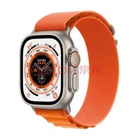 Apple Watch Ultra 智能手表 GPS + 蜂窝款 49毫米 钛金属原色 钛金属表壳橙色高山回环式表带大号MQF73CH/A