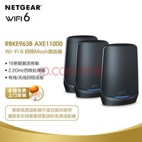网件（NETGEAR）RBKE963B AXE11000M 大户型WIFI6四频万兆mesh高速路由器 别墅级覆盖 工业
