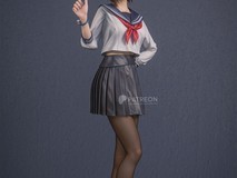 3D艺术：《FF7》黑丝JK蒂法与裸足爱丽丝的动人美图特辑