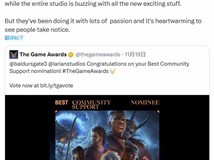 《博德之门3》获TGA最佳社区支持提名 CEO Swen Vincke透露新项目