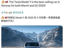 特斯拉Model Y成挪威一季度最畅销乘用车型