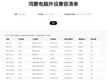 鸿蒙电脑兼容外设清单发布