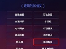 行业唯一!海尔智家获最具投资价值奖