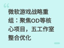 微软游戏战略重组:聚焦OD等核心项目,五工作室整合优化