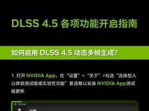 DLSS 4.5怎么开?保姆级教程来了