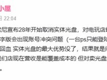 索尼2028停产游戏光盘冲击线下电玩店生存根基