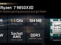 AMD发布锐龙7 9850X3D:8核16线程,频率飙升至5.6GHz