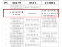 海尔获批筹建“山东省首批质量标准实验室”