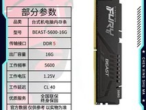 金士顿DDR5野兽内存条,低至1747元