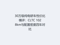 30万级纯电轿车性价比横评:CLTC 1028km与配置密度四车对比