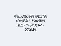 年轻人推荐买哪款国产两轮电动车?3000元档麦芒Pro与九号A260怎么选