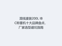 混线灌装200L IBC称重机十大品牌盘点,厂家选型避坑指南