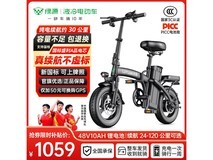 绿源电动自行车新国标折叠电动车超长续航40KM城市通勤代步神器